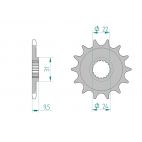 Kit chaine AFAM acier SUZUKI RMX-Z 450 L0,L1,L2,L3 pas 520 2010 à 2013