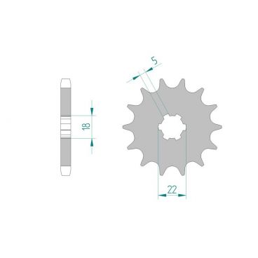 Kit chaine AFAM acier SUZUKI GT 500 L pas 530 1976 à 1977