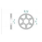 Kit chaine AFAM acier SUZUKI T 500 pas 530 0 à 0