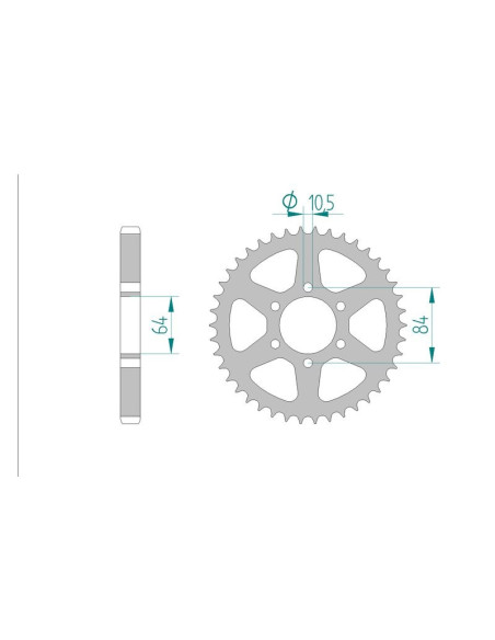 Kit chaine AFAM acier SUZUKI GS 550 ray B,C,DT,ET pas 530 1977 à 1978