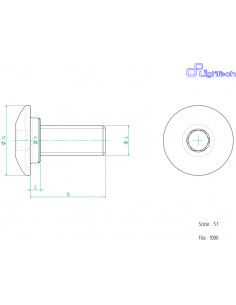 Vis LIGHTECH M6 X 15 Type 1000 Ergal or à l'unité