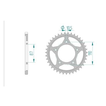 Kit chaine AFAM acier SUZUKI SFV 650 K9,L0,L1,L2,L3 GLADIUS pas 520 2009 à 2013