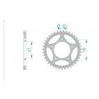 Kit chaine AFAM acier SUZUKI SFV 650 K9,L0,L1,L2,L3 GLADIUS pas 520 2009 à 2013
