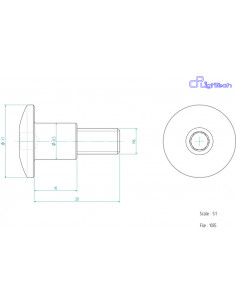 Vis LIGHTECH M6 X 20 Type 1035 Ergal or à l'unité