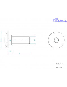 Vis LIGHTECH M5 X 15 Type 999 Ergal argent à l'unité
