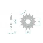 Kit chaine AFAM acier SUZUKI DR 750 S J DRUM BRAKE pas 520 1988 à 1988