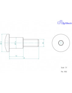 Vis LIGHTECH M5 X 20 Type 1032 Ergal argent à l'unité