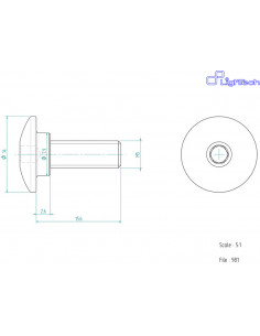 Vis LIGHTECH M5 X 15,6 Type 981 Ergal argent à l'unité