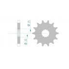 Kit chaine AFAM acier SUZUKI GSX-R 1100 W S,T,V,W pas 532 1995 à 1998