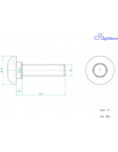 Vis LIGHTECH M5 X 20,5 Type 1002 Ergal rouge à l'unité