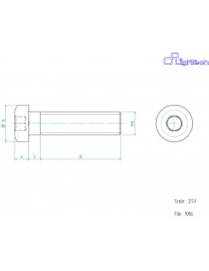 Vis LIGHTECH M10 X 40 Type 1006 Ergal or à l'unité
