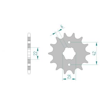 Kit chaine AFAM acier TGB 325 TARGET(6 cannelures) grossverzahnt pas 520 2008 à 2009