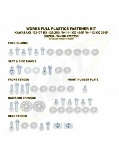 Kit vis complet de plastiques Bolt KTM