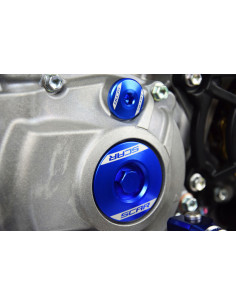 Bouchons carter moteur latéraux SCAR bleu Yamaha 2