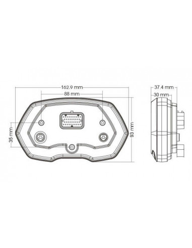 Compteur multifonctions KOSO RXF LCD noir/argent Compteur multifonctions KOSO RXF LCD noir/argent