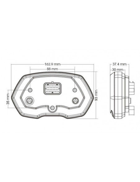Compteur multifonctions KOSO RXF LCD noir/argent Compteur multifonctions KOSO RXF LCD noir/argent