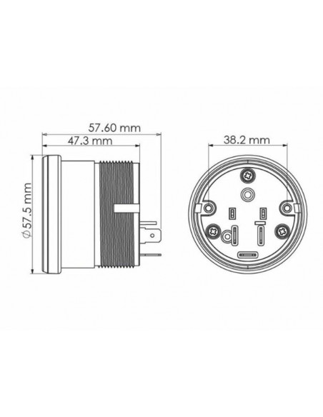 Voltmètre KOSO HD-02V noir