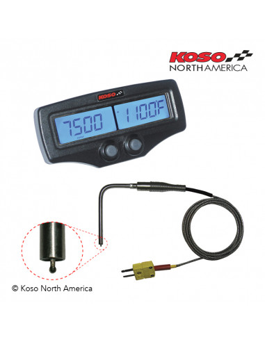 Compteur double EGT-02R KOSO compte-tours & temperature moteur capteur rapide