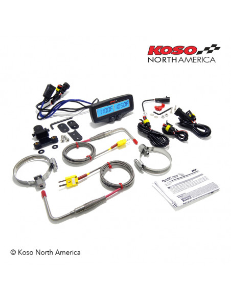 Compteur double EGT-02R KOSO compte-tours & temperature moteur capteur rapide Compteur double EGT-02R KOSO compte-tours & temperature moteur capteur rapide