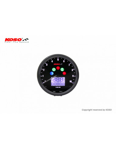 Compteur multifonctions KOSO Neo Retro 64mm TNT noir