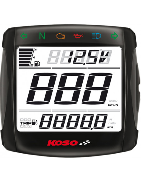 Compteur digital KOSO XR-S 01 mutlifonctions universel