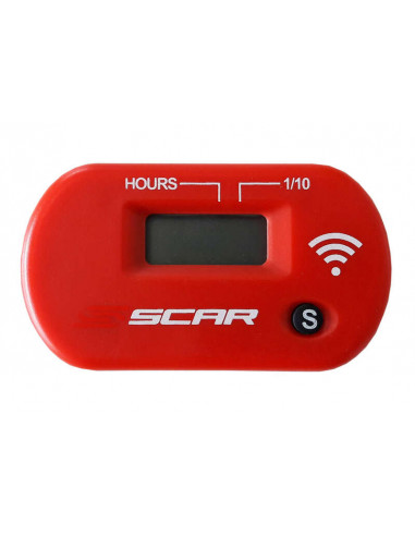 Compteur d'heures SCAR Sans-fil avec Velcro rouge