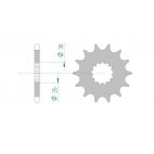 Kit chaine AFAM acier TRIUMPH 800 SPEEDMASTER pas 525 2004 à 2005