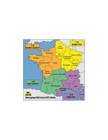 Carte IGN GPS Globe grande région 1/25000e