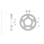 Kit chaine AFAM acier TRIUMPH 900 THUNDERBIRD 6 VIT pas 530 2000 à 2001