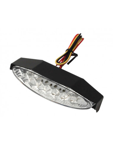 Feu arrière LIGHTECH LED avec éclairage de plaque et casquette alu noir universel