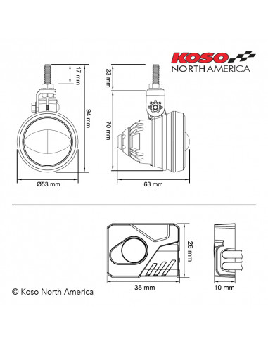 Kit phares anti-brouillard LED KOSO Aurora