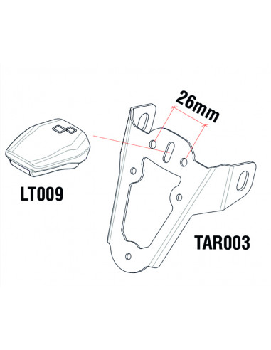 Eclairage de plaque LED LIGHTECH Python couvercle blanc entraxe 26mm