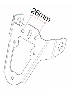 Support de plaque LIGHTECH entraxe feu 26mm noir universel