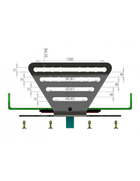 Support de plaque V PARTS noir universel