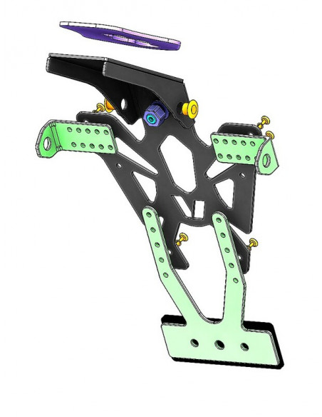 Support de plaque V PARTS noir Yamaha XSR 900