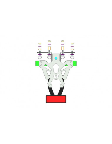 Support de plaque V PARTS noir Kawasaki Z750 Support de plaque V PARTS noir Kawasaki Z750