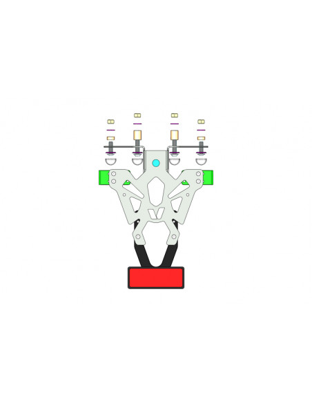 Support de plaque V PARTS noir Kawasaki Z750 Support de plaque V PARTS noir Kawasaki Z750