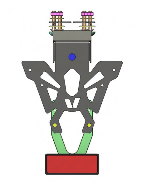 Support de plaque V PARTS noir Kawasaki Z1000 H2 Support de plaque V PARTS noir Kawasaki Z1000 H2