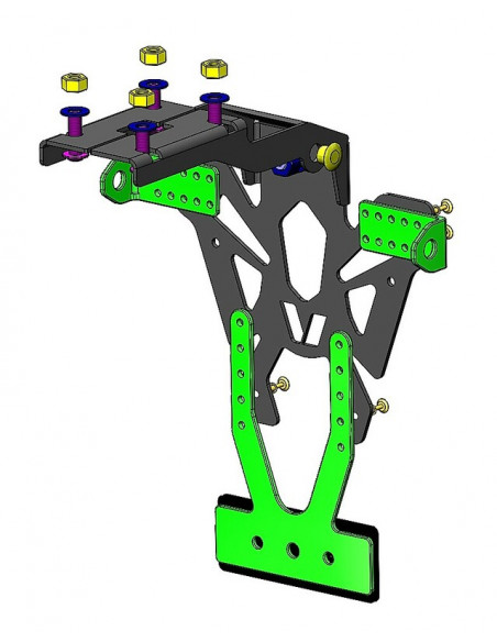 Support de plaque V PARTS noir Kawasaki ZX-6R Support de plaque V PARTS noir Kawasaki ZX-6R
