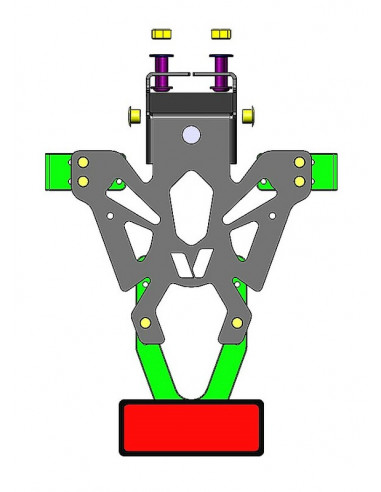 Support de plaque V PARTS noir Kawasaki ZX-6R Support de plaque V PARTS noir Kawasaki ZX-6R