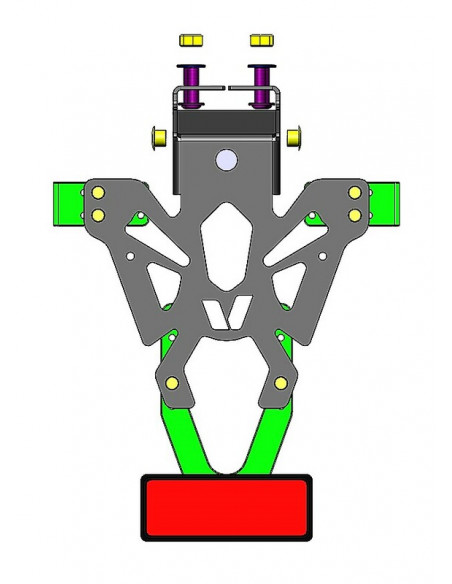 Support de plaque V PARTS noir Kawasaki ZX-6R Support de plaque V PARTS noir Kawasaki ZX-6R