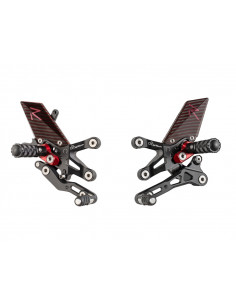 Commandes reculées réglables racing LIGHTECH R version noir Honda CBR1000RR