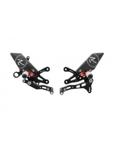 Commandes reculées réglables/repliables LIGHTECH Racing sélection inversée noir/rouge Aprilia RSV4