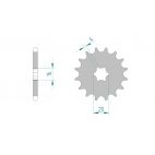 Kit chaine AFAM acier YAMAHA DT 125 E/F AT2/1F9 pas 428 1974 à 1979