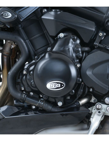 Couvre-carter gauche R&G RACING noir Triumph