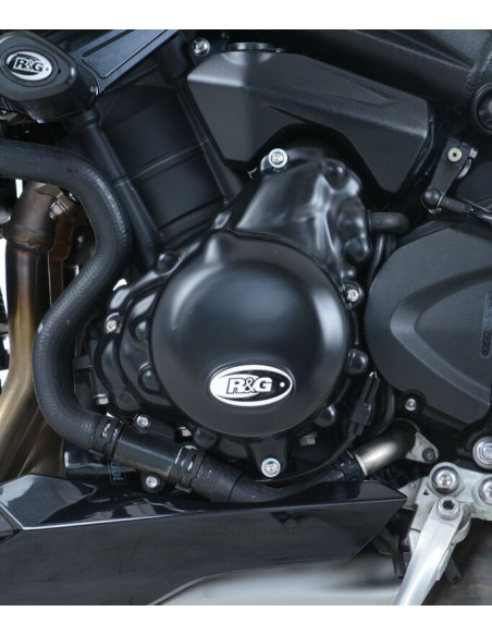 Couvre-carter gauche R&G RACING noir Triumph