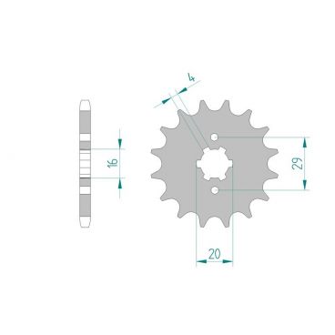 Kit chaine AFAM acier YAMAHA TT 125 R SW SMALL WHEELS 1B2H pas 428 2002 à 2007
