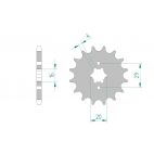 Kit chaine AFAM acier YAMAHA TT 125 R SW SMALL WHEELS 1B2H pas 428 2002 à 2007