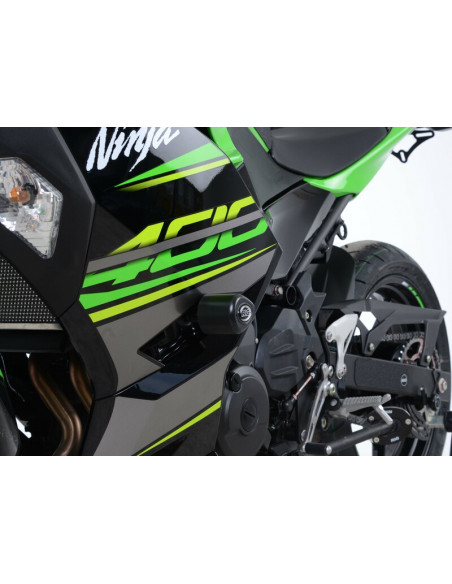 Tampons de protection R&G RACING Aero noir Kawasaki Ninja 400 Tampons de protection R&G RACING Aero noir Kawasaki Ninja 400