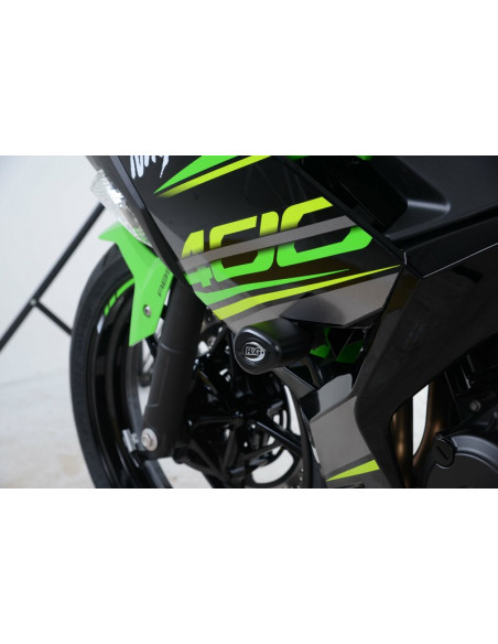 Tampons de protection R&G RACING Aero noir Kawasaki Ninja 400 Tampons de protection R&G RACING Aero noir Kawasaki Ninja 400